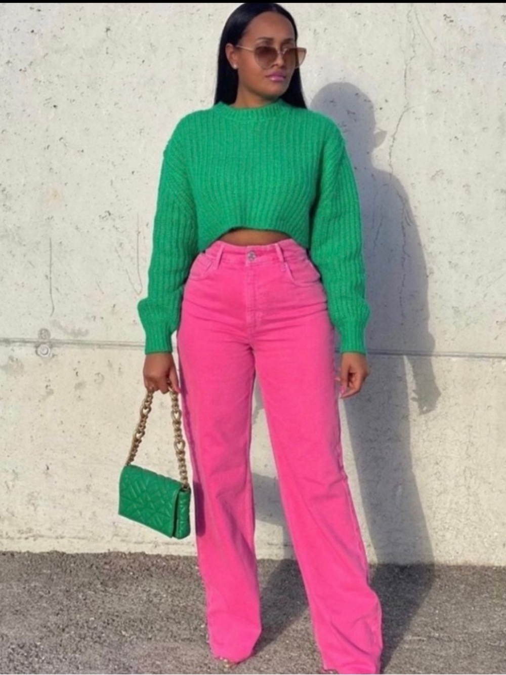 ZARA FULL LENGTH PINK JEANS